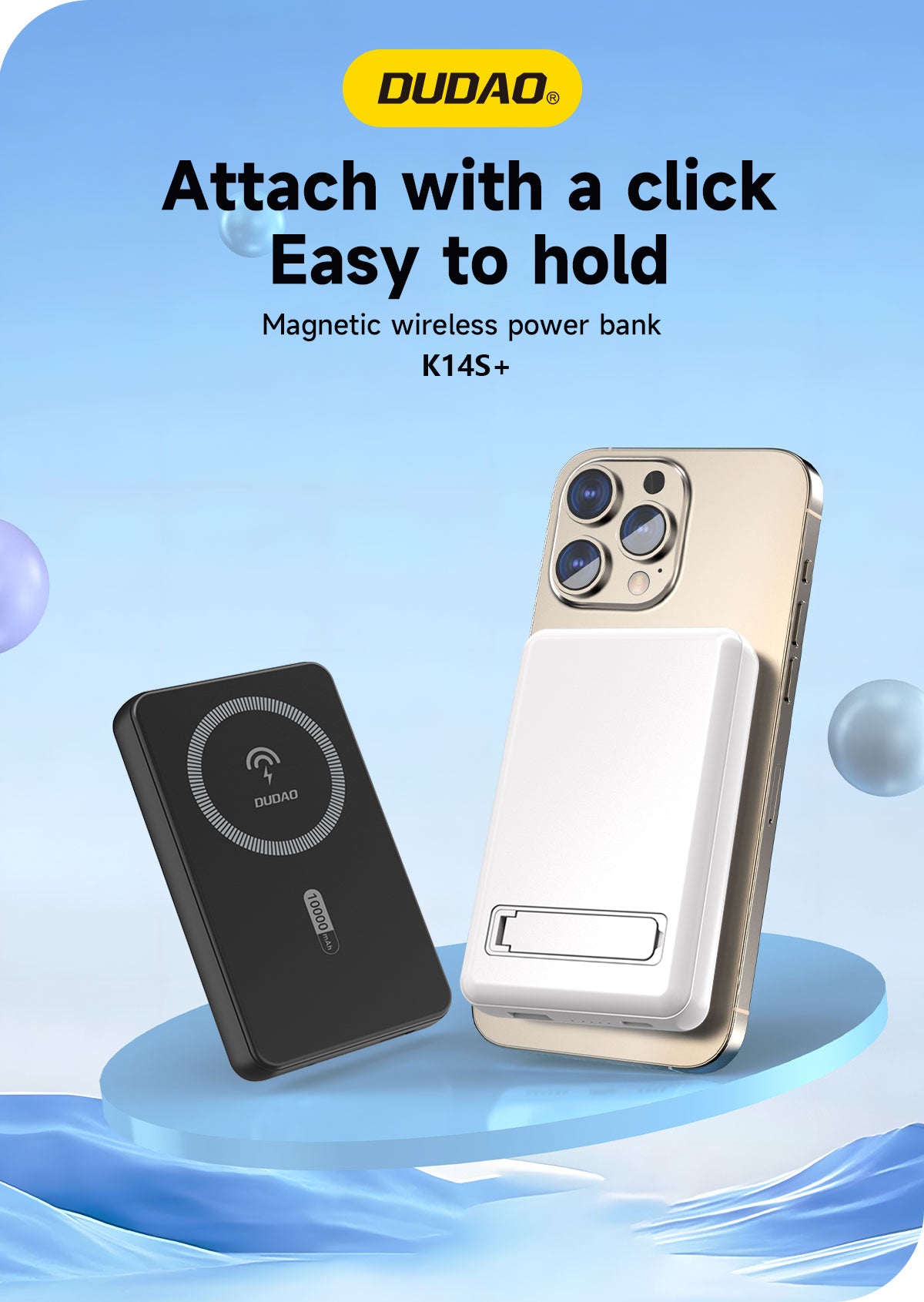 DUDAO K14S+-W1 15W wireless charging 10000mAh White DUDAO K14S+-W1 15W wireless charging 10000mAh White